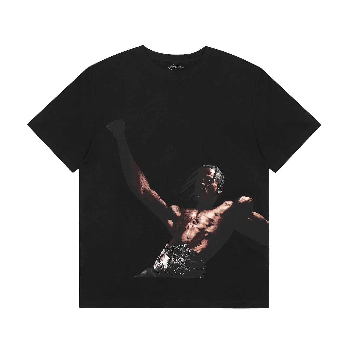 Travis Scott Muscular Hunk Print T shirt Black