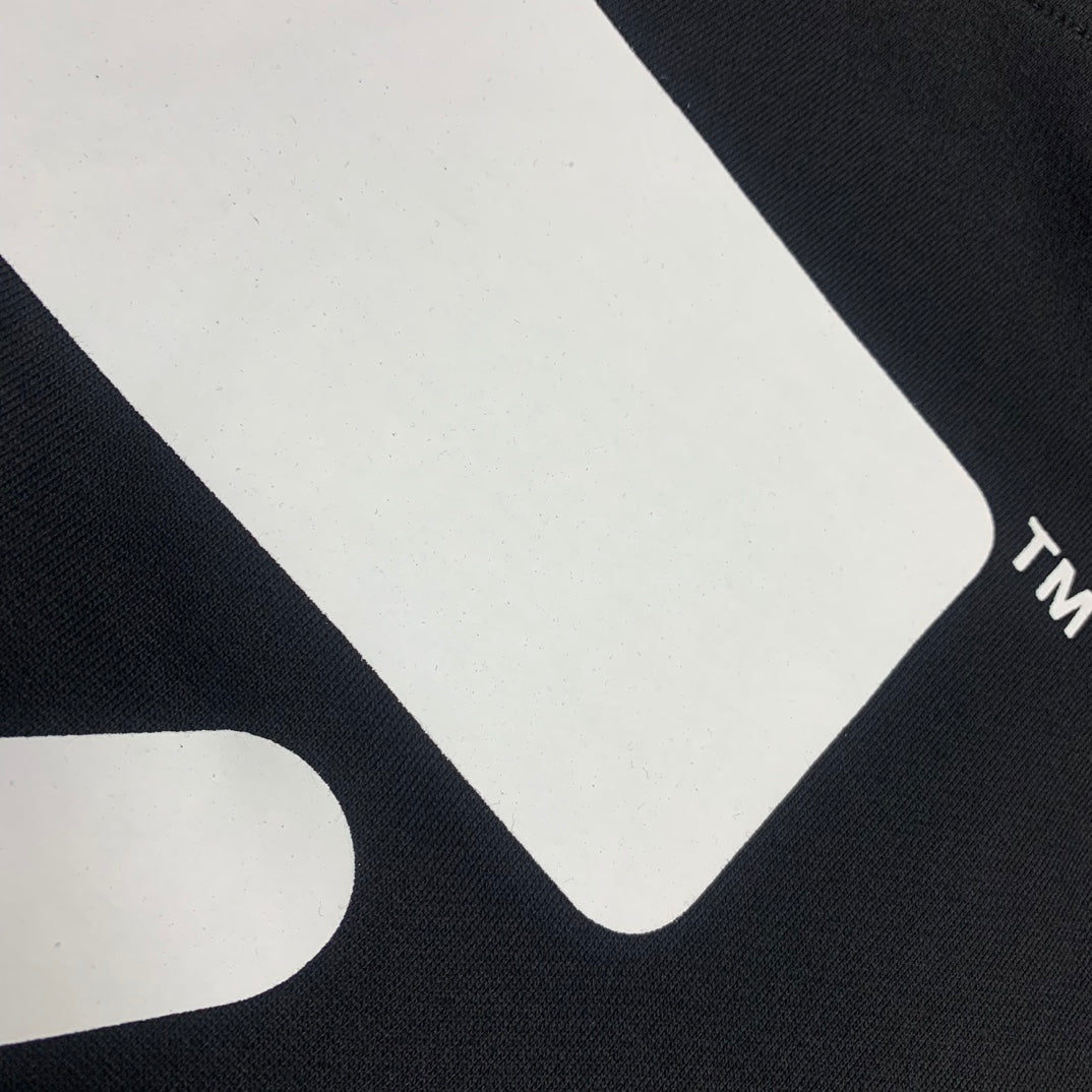 Off-White wavy lines print hooded sweater black