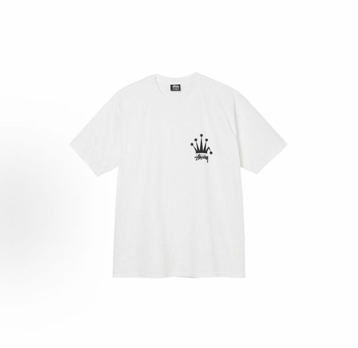 Stussy SS22 Crown Logo Printed Round Neck T-Shirt - The same style for both men and women. Also available in a couple's version.
