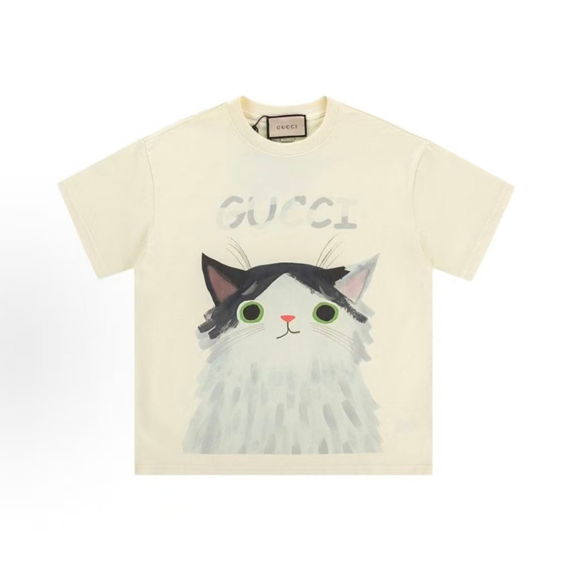 GUCCI - Summer Oil Painting Cat Cartoon Short-Sleeved Round-Neck T-Shirt - Men's and Women's style alike