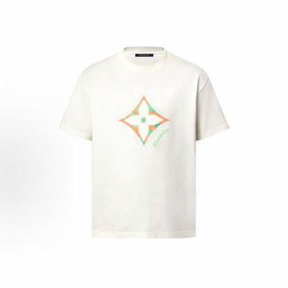 LOUIS VUITTON SS25 Spring Men's Collection - Printed Round-neck Short-sleeved T-shirt - Men's Style - White