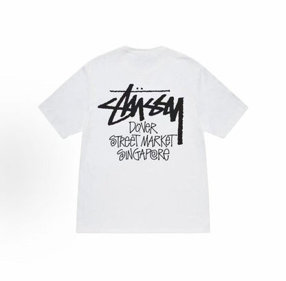 Stussy DSM Urban Limited Edition Collection - Singapore - Letter Print Round-neck Short-Sleeved American Retro T-Shirt - The same style for both men and women