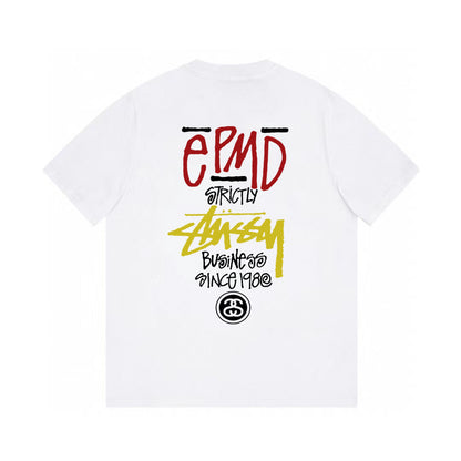 STUSSY CHARACTER LOGO PRINT TEE WHITE
