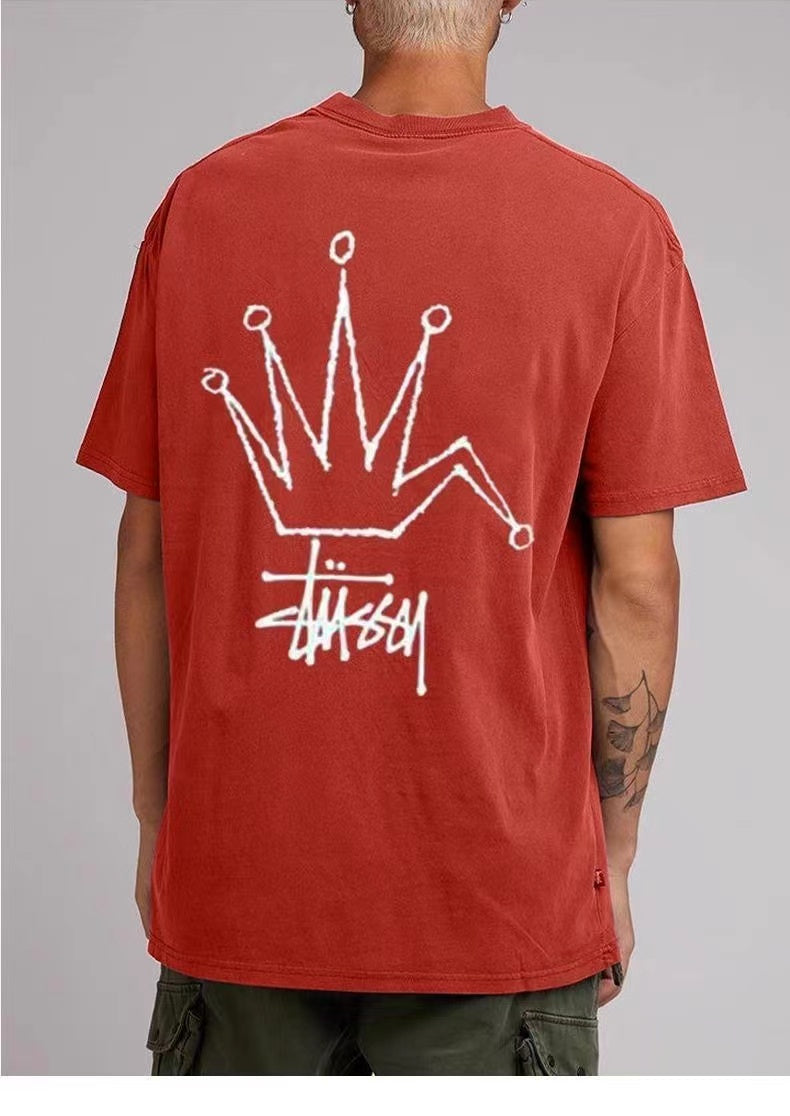STUSSY  FOLDED CROWN TEE RED