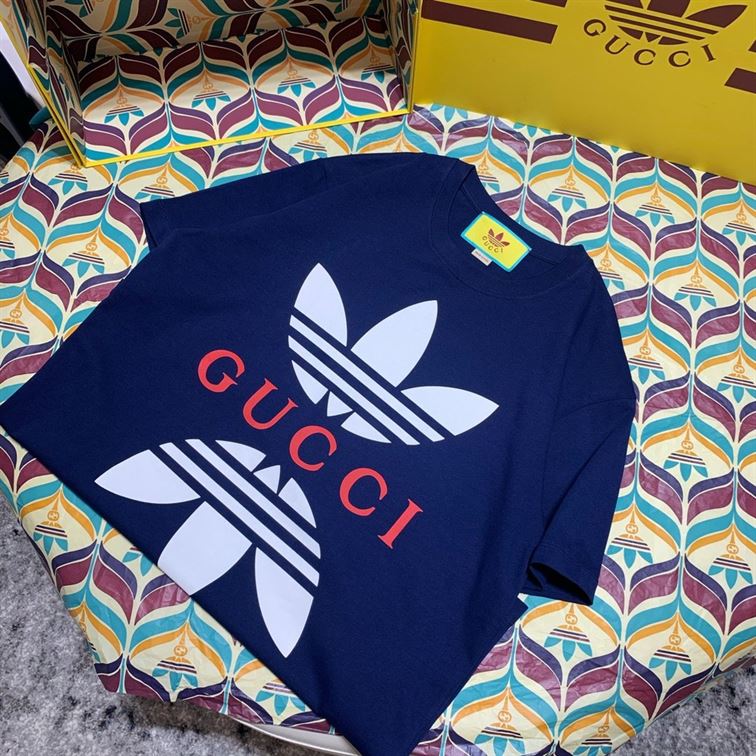 ADIDAS X GUCCI COTTON JERSEY T-SHIRT IN BLUE – GGS032