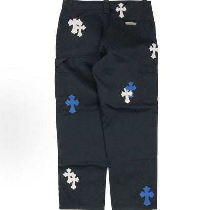 Chrome Hearts Cross-knee patch button-up pants, work pants, men's and women's versions are the same.