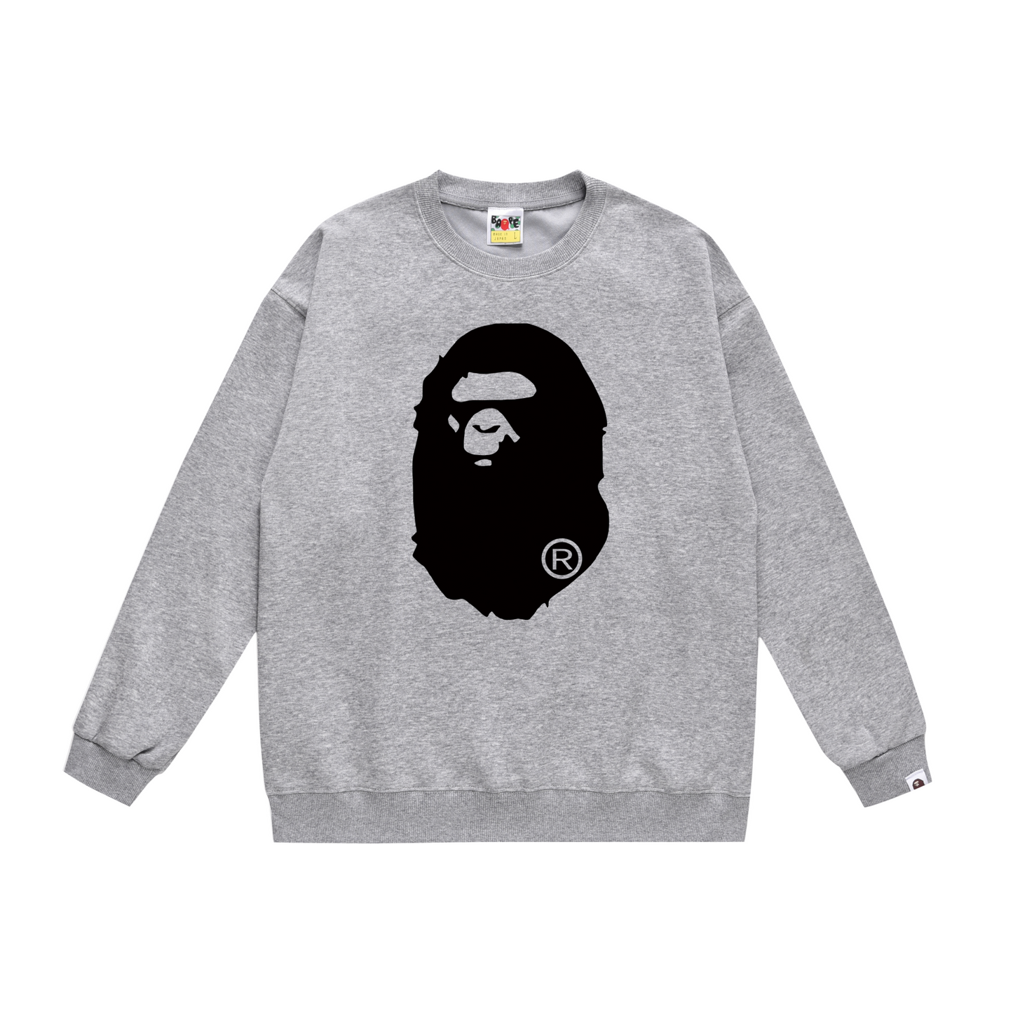 A Bathing Ape Big Logo Print Hoodie Grey