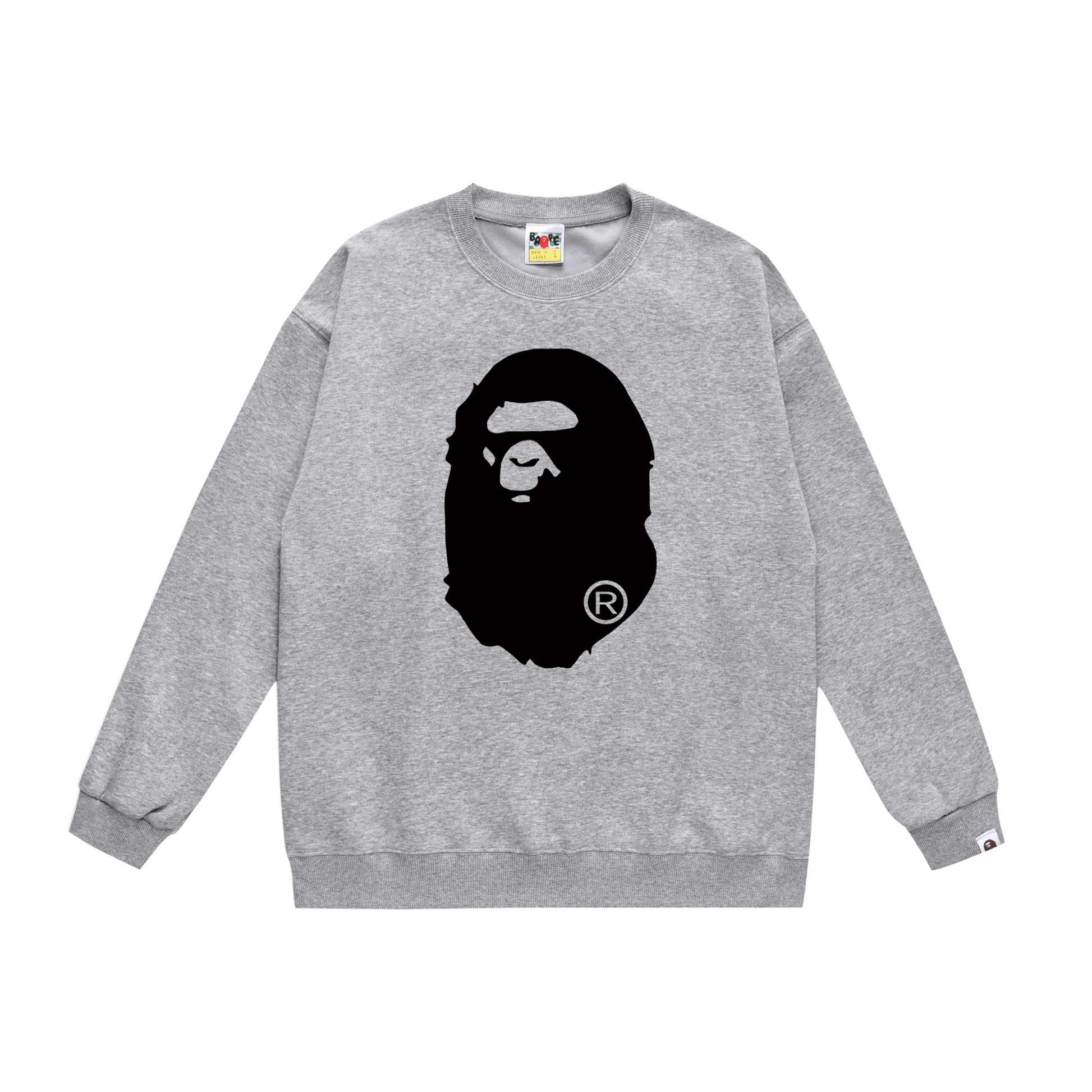 A Bathing Ape Big Logo Print Hoodie Grey