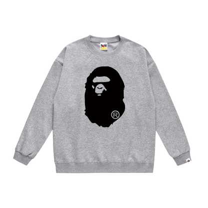 A Bathing Ape Big Logo Print Hoodie Grey