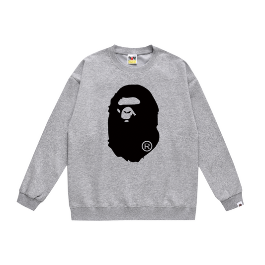 A Bathing Ape Big Logo Print Hoodie Grey
