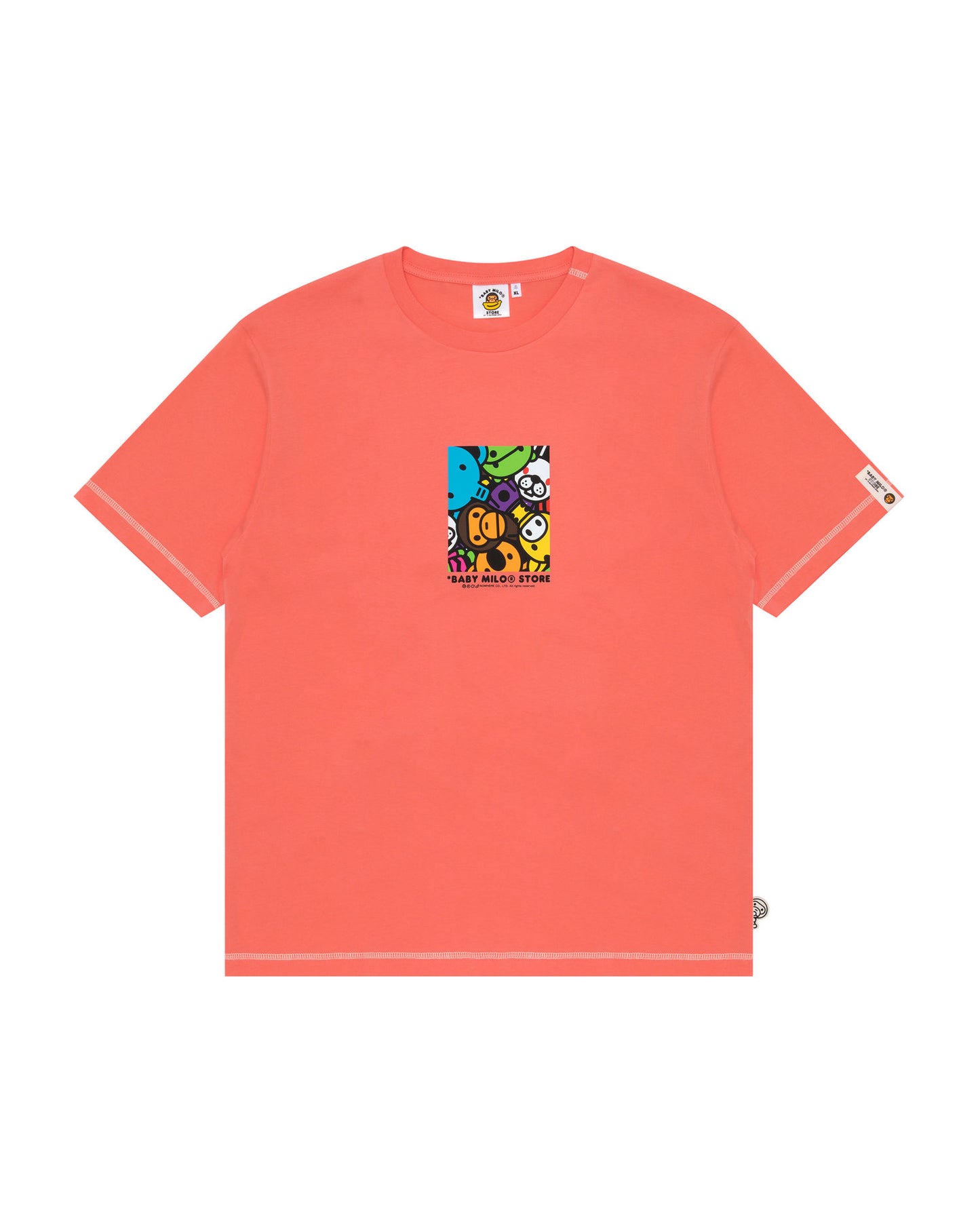 A Bathing Ape Baby Milo box logo print tee In Pink
