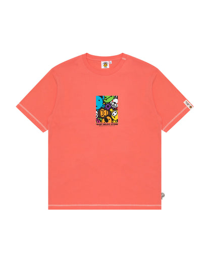 A Bathing Ape Baby Milo box logo print tee In Pink