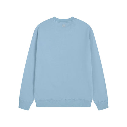 AMI White Heart Logo Hoodie Light Blue