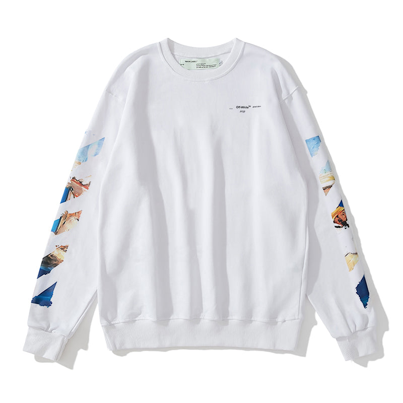 Off-White oil painting arrow print hoodie white