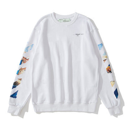 Off-White oil painting arrow print hoodie white
