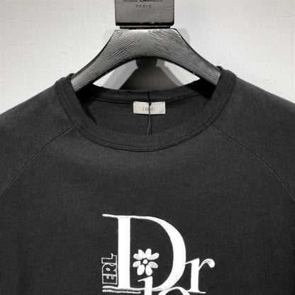 DIOR RELAXED-FIT DIOR BY ERL T-SHIRT BLACK SLUB COTTON JERSEY – DOT022