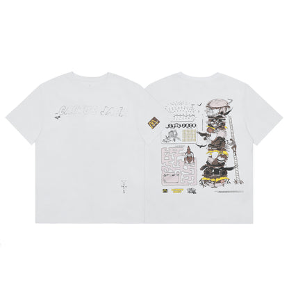 Travis Scott Cartoon Print Tshirt White