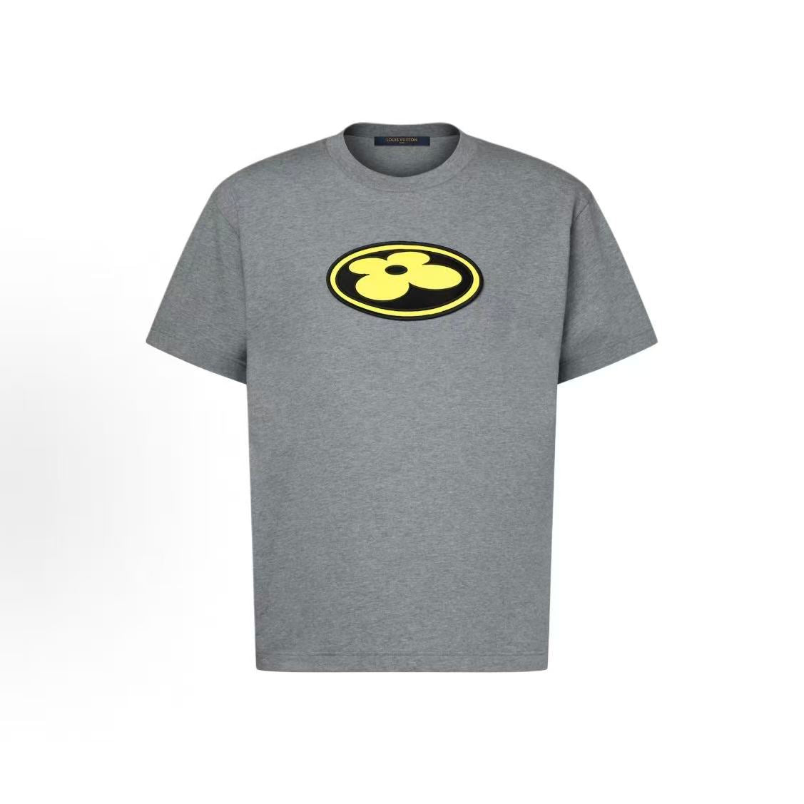LOUIS VUITTON × Nigo Collaboration Collection - FW25 Silk Embroidered Patch Roundneck T-Shirt for Men