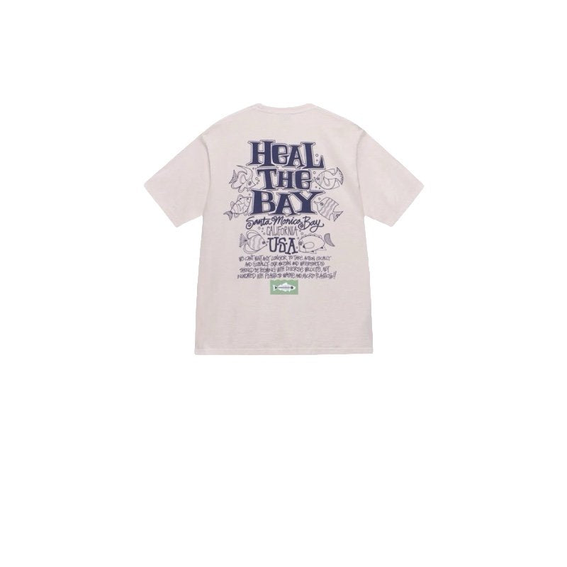 STUSSY FISH BONES PRINT TEE PINK