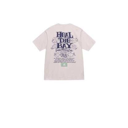 STUSSY FISH BONES PRINT TEE PINK