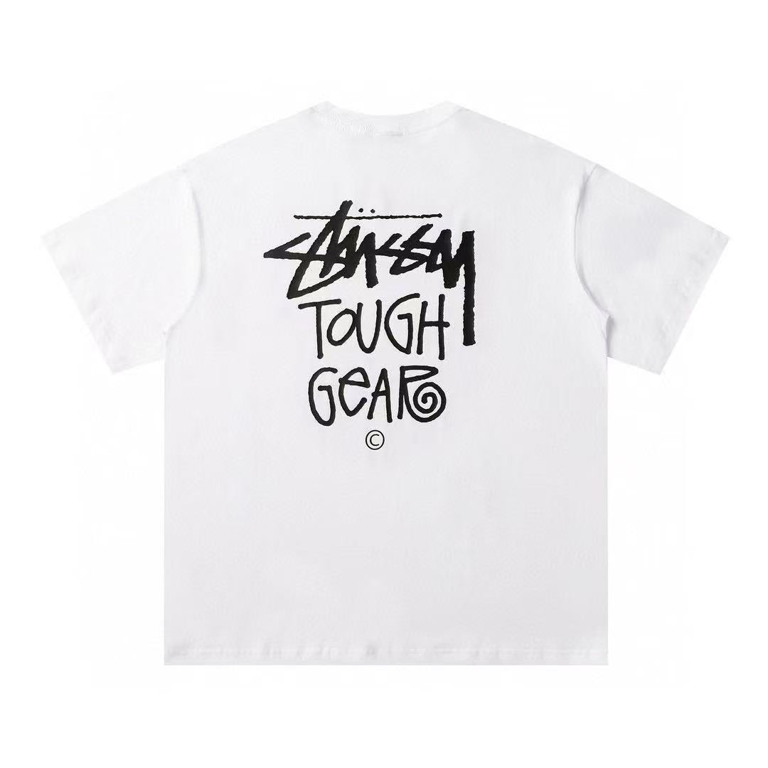 Stussy SS24 screen printed logo short-sleeved T-shirt, same style for men and women