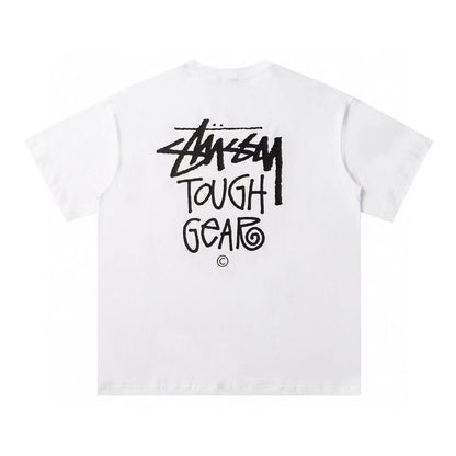 Stussy SS24 screen printed logo short-sleeved T-shirt, same style for men and women