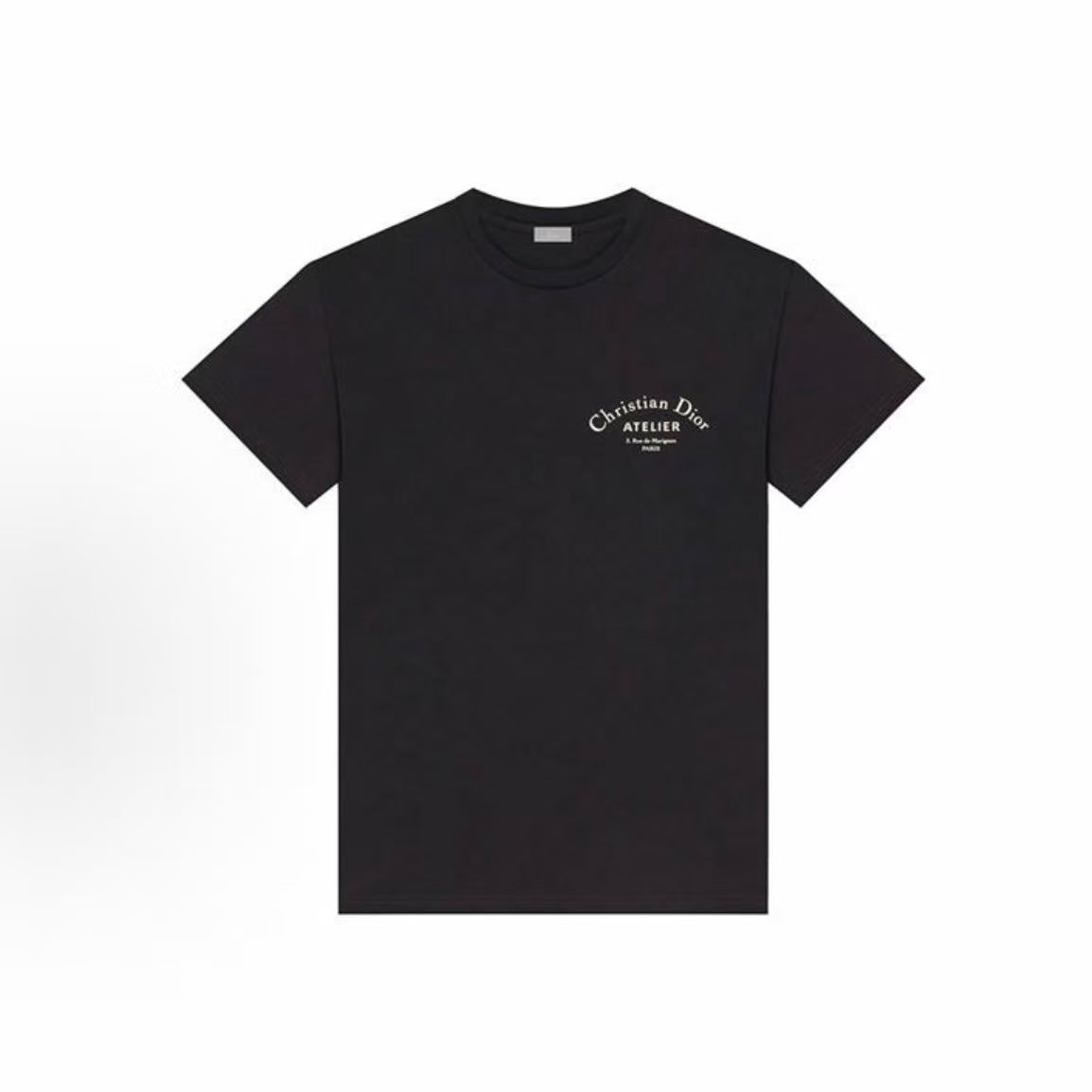 DIOR (Dior) SS20 "Christian Atelier" Logo Round-neck Short-sleeved T-shirt - Men's and Women's style are the same. Black color.