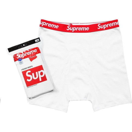 Supreme Hanes Boxer Briefs White (4 Pack)