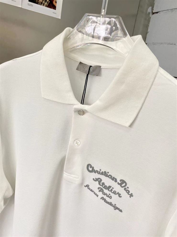 ‘CHRISTIAN DIOR ATELIER’ POLO SHIRT WHITE COTTON PIQUÉ – DOT019
