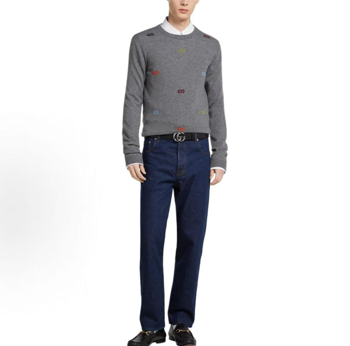 GUCCI 2025 Early Autumn Collection - Round-neck Printed Jacquard Sleeveless Sweater - Men's Style
