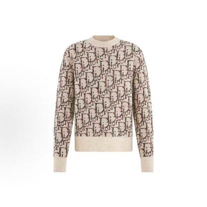 DIOR (Dior) Letter Embroidery Round-neck Pullover Long-sleeved Sweater for Men