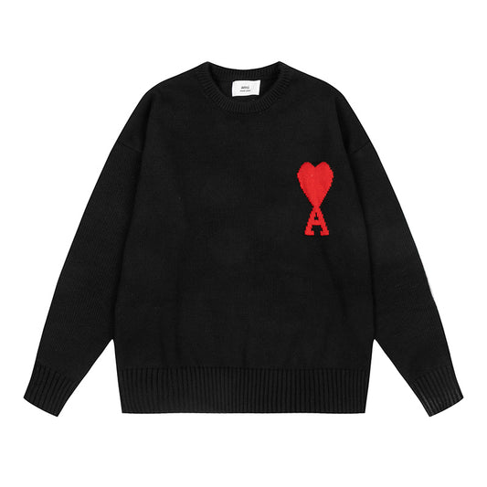 AMI  Logo Crewneck Hoodie Black