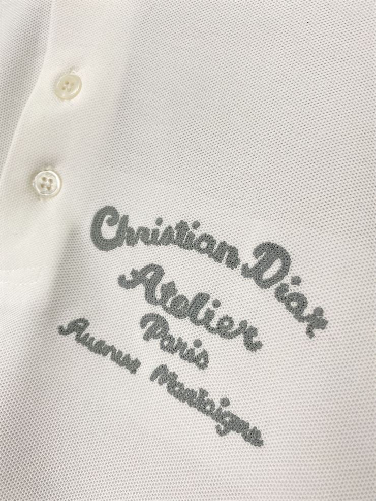 ‘CHRISTIAN DIOR ATELIER’ POLO SHIRT WHITE COTTON PIQUÉ – DOT019