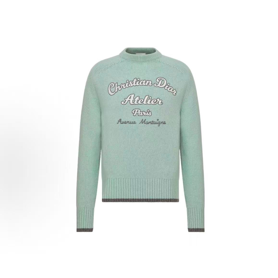 DIOR (Dior) - FallWinter 2022 - Letter Logo Embroidered Wool Long-Sleeve Sweater for Men - Black