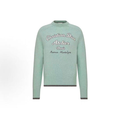 DIOR (Dior) - FallWinter 2022 - Letter Logo Embroidered Wool Long-Sleeve Sweater for Men - Black