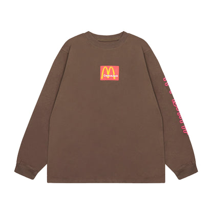 Travis Scott McDonald's Alien Print Hoodie Brown