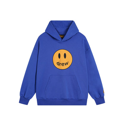 Drew House Smiley Face Series Mascot Navy Smiley Face Hooded Fleece Sweatshirt Winter Unisex Navy Blue