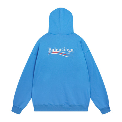 Balenciga logo hoodie BL238029 blue