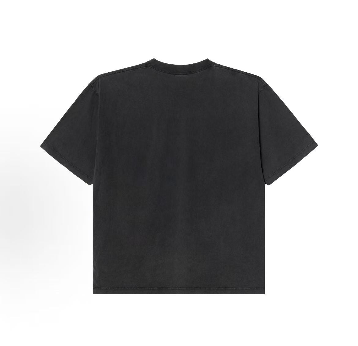 Balenciaga FW25 Round-neck Cotton Plain Knit Printed Short-Sleeved T-Shirt - Regular Fit - Men's Style