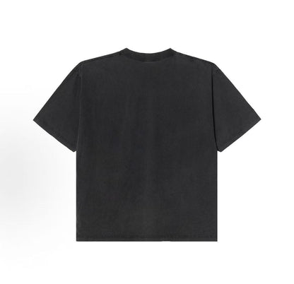 Balenciaga FW25 Round-neck Cotton Plain Knit Printed Short-Sleeved T-Shirt - Regular Fit - Men's Style