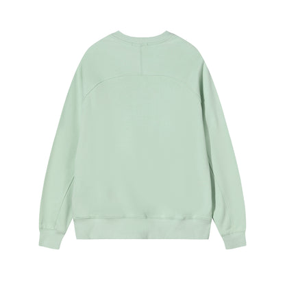 AMI  Solid Color Logo Crewneck Hoodie Green
