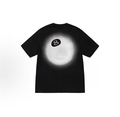 Stussy FW22 8-ball collection - Glowing 8-ball print crew-neck pullover short-sleeved T-shirt for men