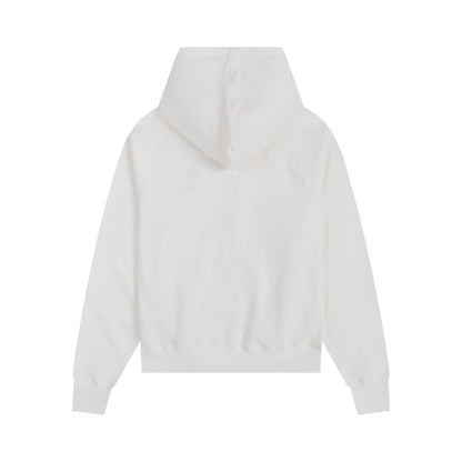 AMI Classic Zipper Logo Hooded Sweater Beige