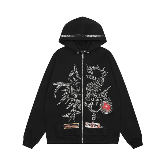 Travis Scott Chicken Print Hoodie Black