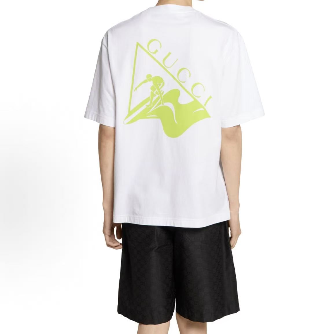 GUCCI Ancient G logo print crewneck short-sleeved T-shirt for men, white color. (Fall/Winter 2025 collection)