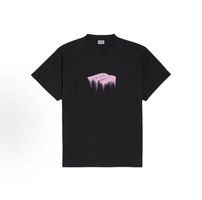 Balenciaga SS26 WET BRUSH Extra-large Round-neck Cotton Logo Short-Sleeve Printed Plain Knit Profile T-shirt Loose Fit Men's Style Black