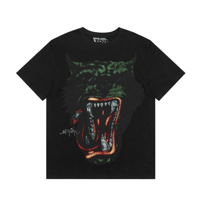 Travis Scott Leopard Print T shirt Black