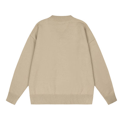 AMI Big Logo V Neck Sweater Brown