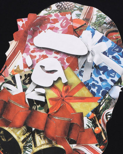 A Bathing Ape Christmas Ape Head Tee In Black