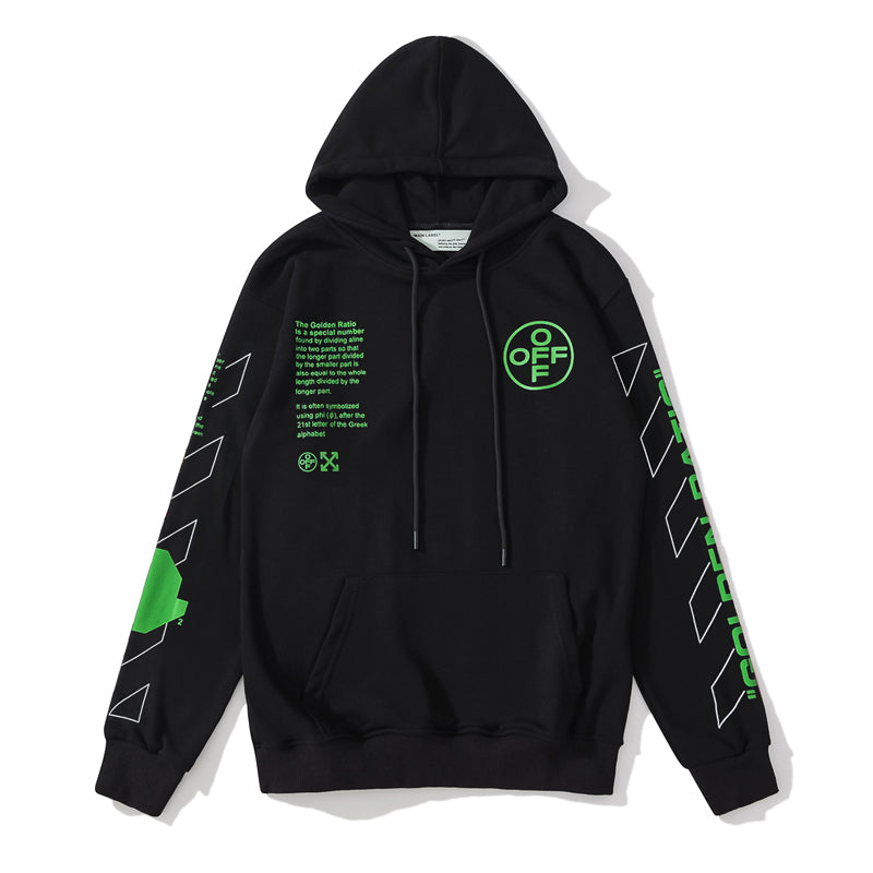 Off-White 835 doodle arrow hooded sweater black/green